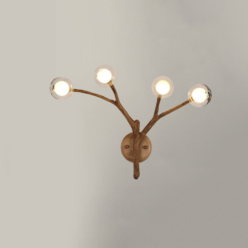 Branches Polymer Glass Lampshade 4-Light Wall Lamp