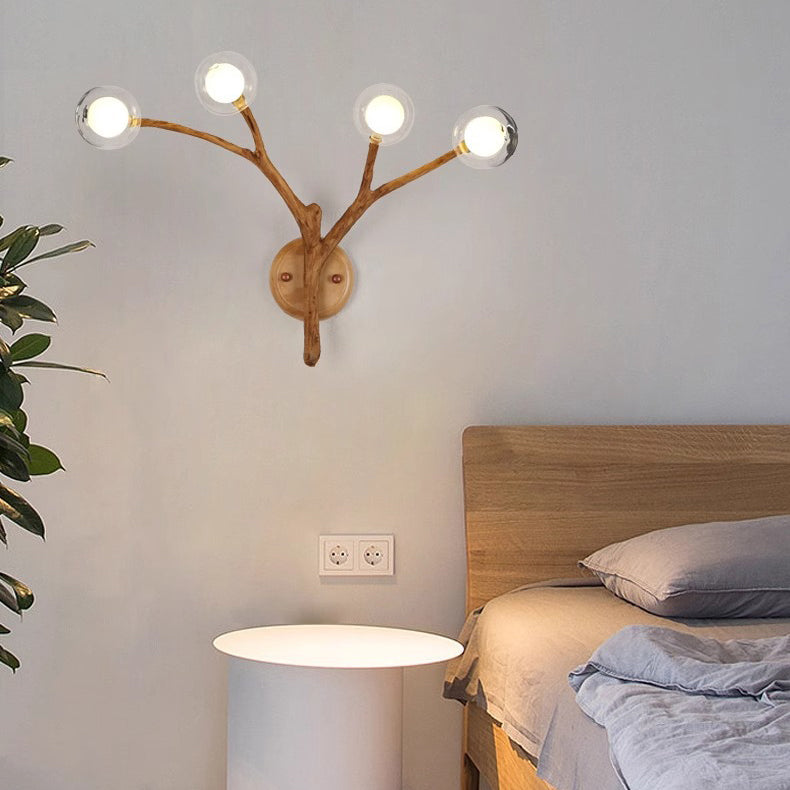 Branches Polymer Glass Lampshade 4-Light Wall Lamp