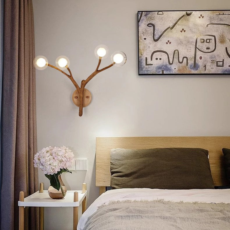 Branches Polymer Glass Lampshade 4-Light Wall Lamp