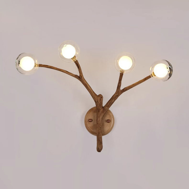 Branches Polymer Glass Lampshade 4-Light Wall Lamp