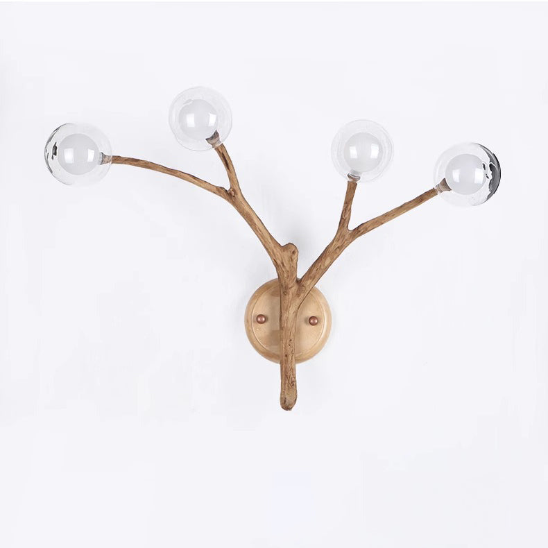 Branches Polymer Glass Lampshade 4-Light Wall Lamp