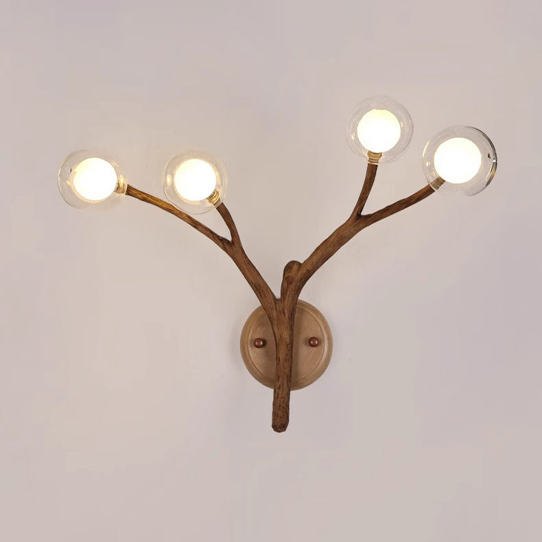 Branches Polymer Glass Lampshade 4-Light Wall Lamp