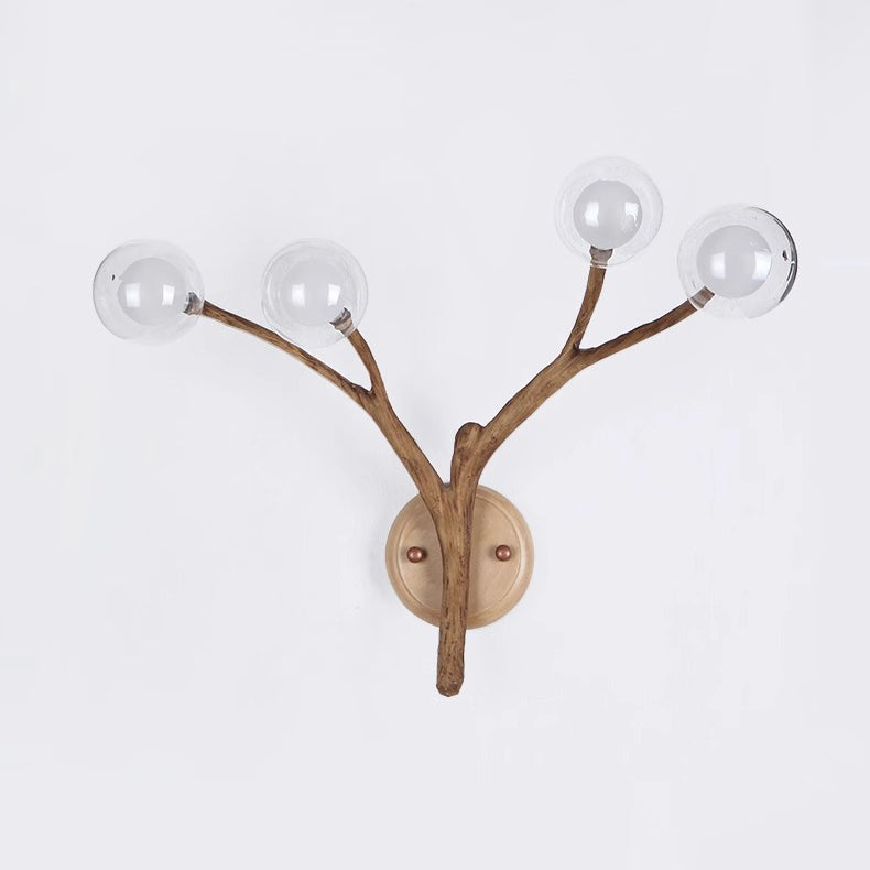 Branches Polymer Glass Lampshade 4-Light Wall Lamp