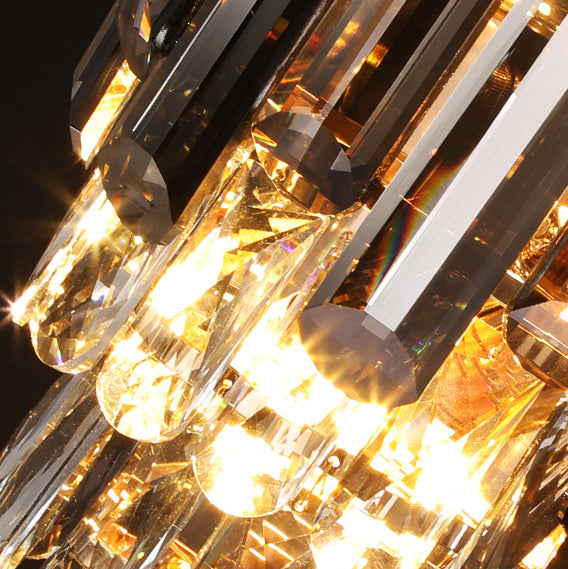 Crystal Stainless Steel Lampshade 2-Light Wall Lamp