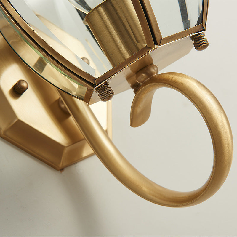 Copper Glass Lampshade Patio Outdoor Light
