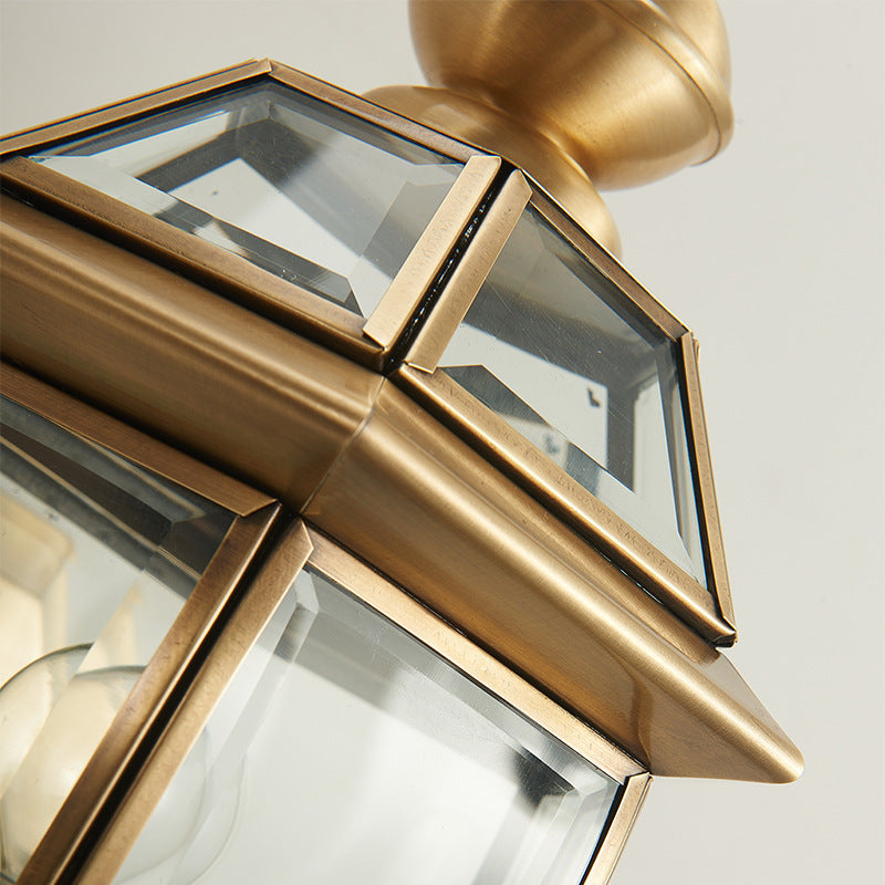 Copper Glass Lampshade Patio Outdoor Light