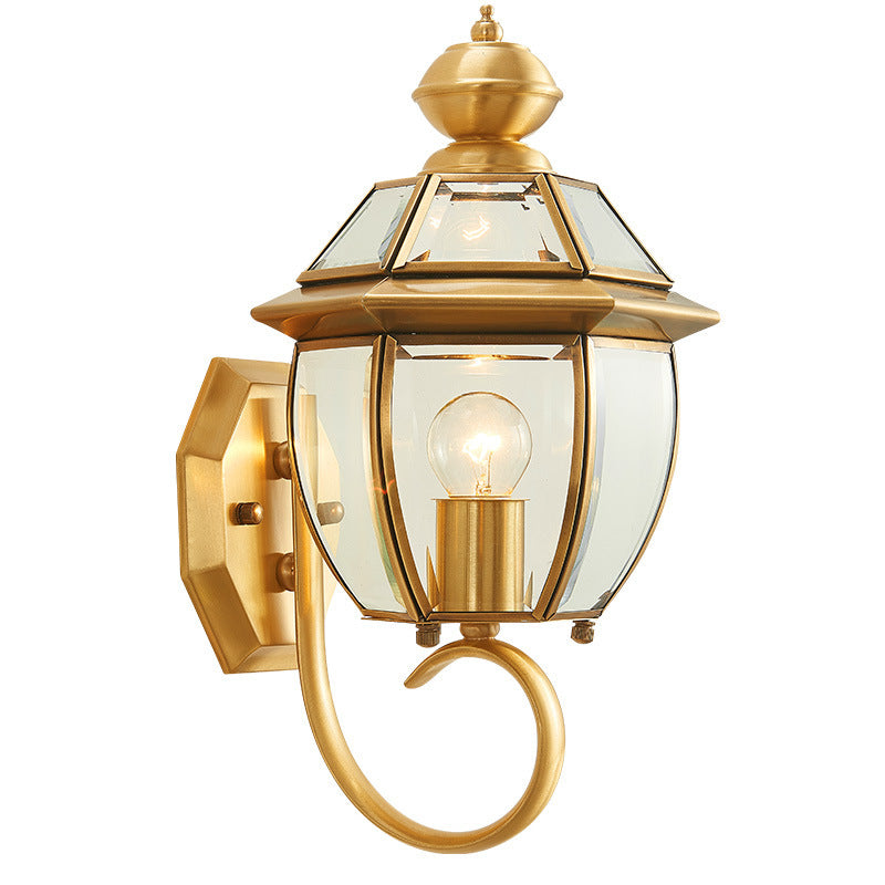 Copper Glass Lampshade Patio Outdoor Light
