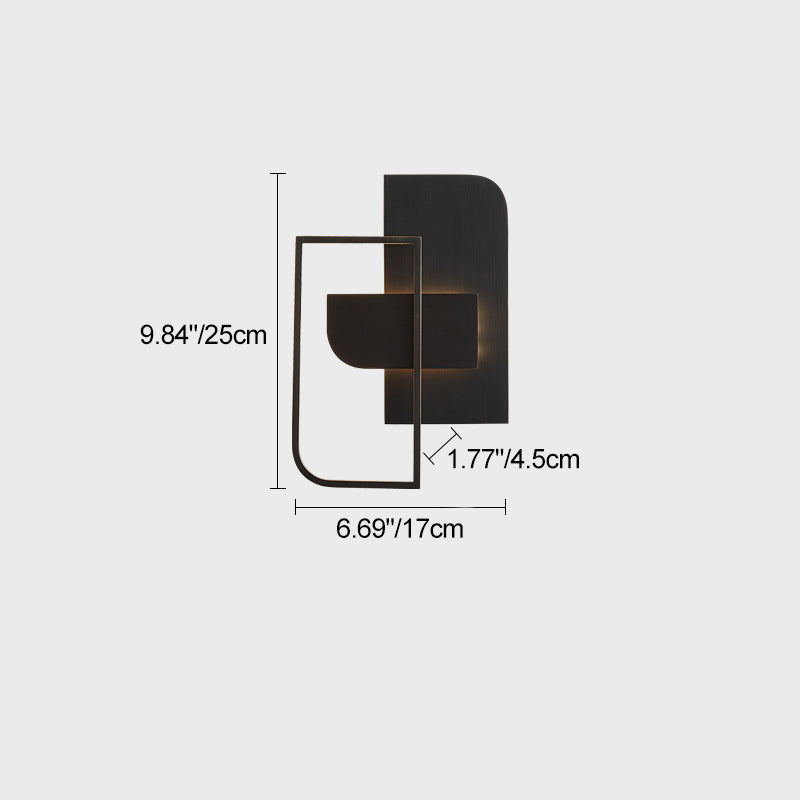 Rectangular Stitching Copper Hardware Wall Lamp