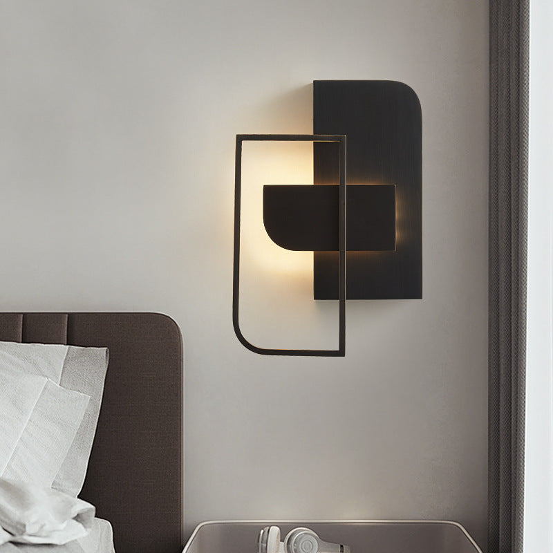 Rectangular Stitching Copper Hardware Wall Lamp