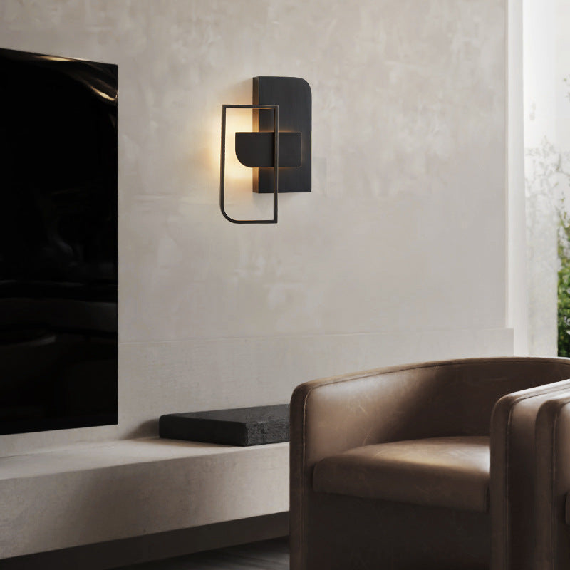 Rectangular Stitching Copper Hardware Wall Lamp