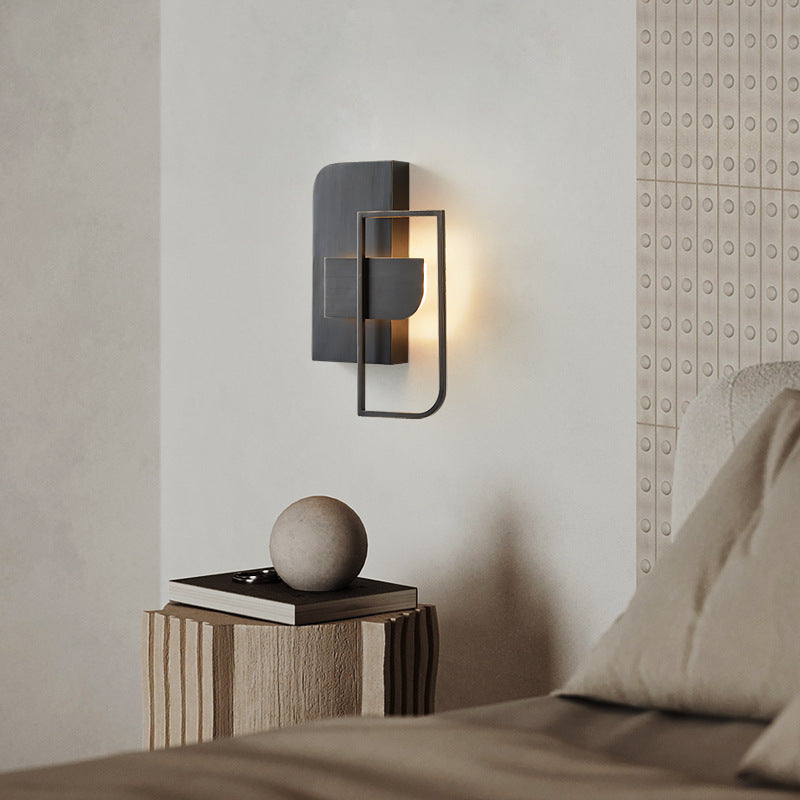 Rectangular Stitching Copper Hardware Wall Lamp