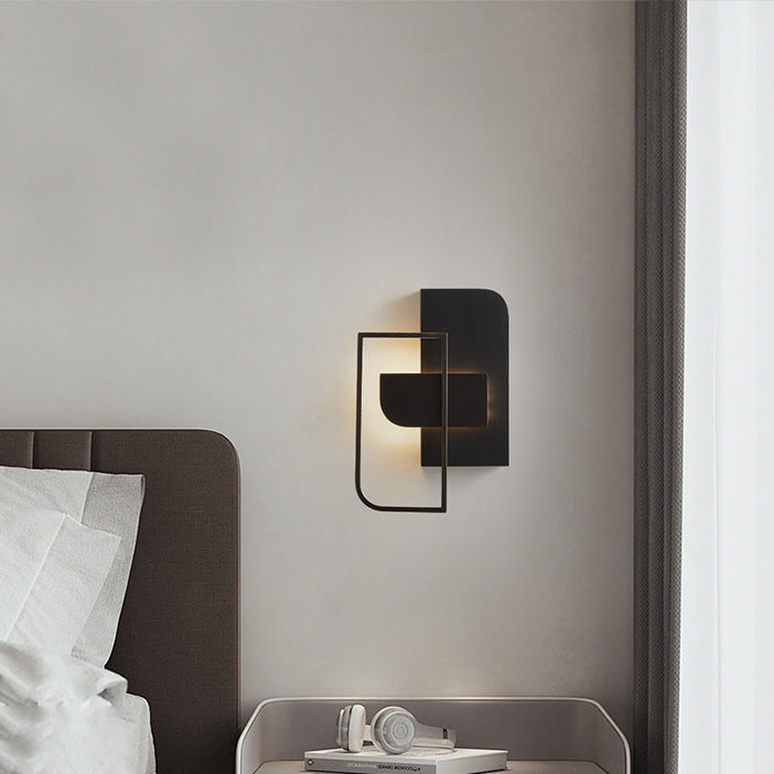 Rectangular Stitching Copper Hardware Wall Lamp