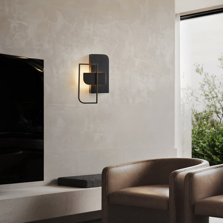 Rectangular Stitching Copper Hardware Wall Lamp