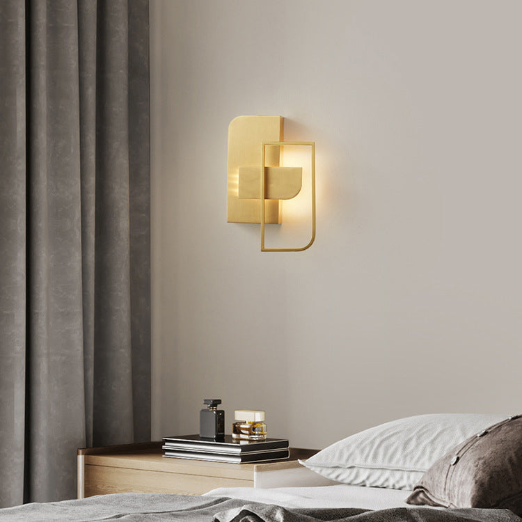 Rectangular Stitching Copper Hardware Wall Lamp
