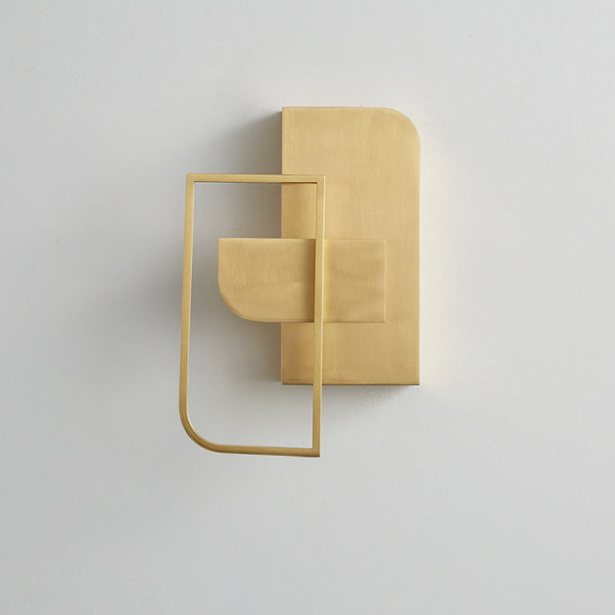Rectangular Stitching Copper Hardware Wall Lamp