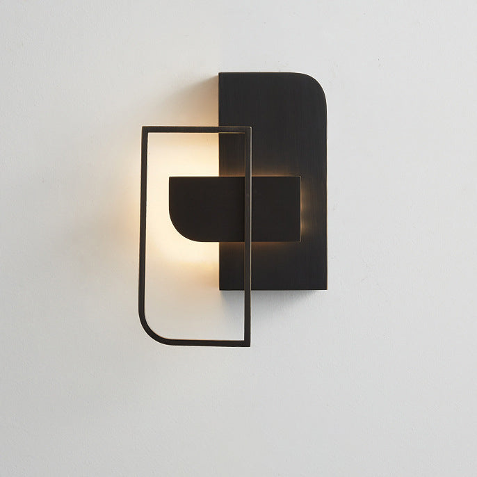 Rectangular Stitching Copper Hardware Wall Lamp