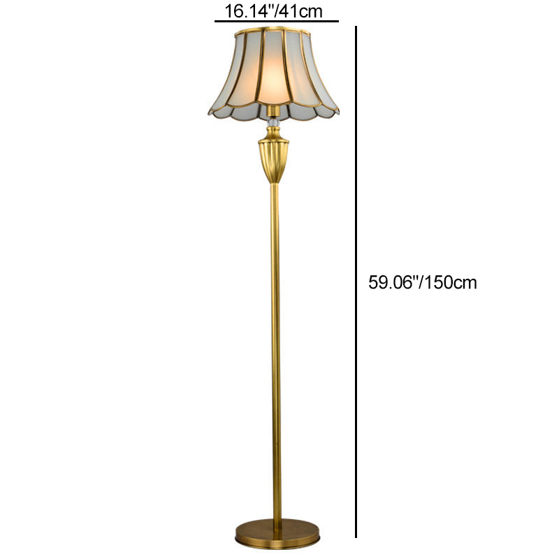 Hat Shape Full Copper Floor Lamp