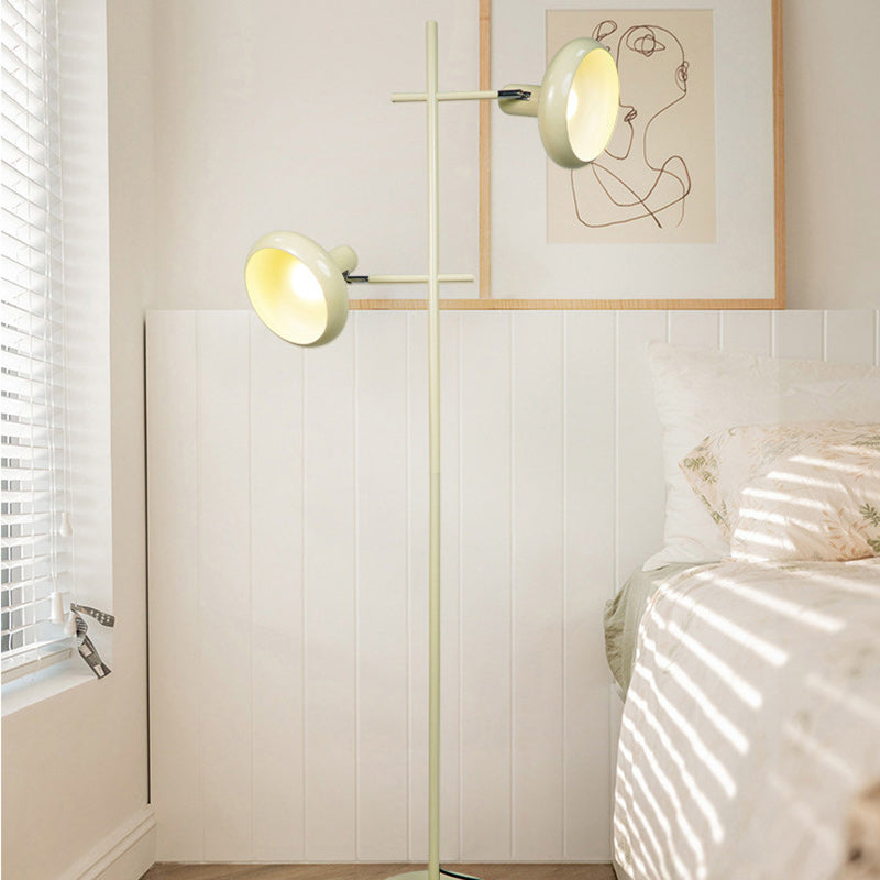 Round Iron Lampshade Living 2-Light Floor Lamp