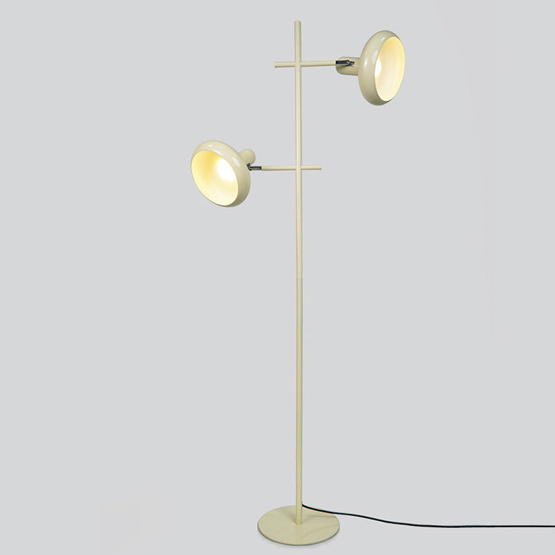 Round Iron Lampshade Living 2-Light Floor Lamp