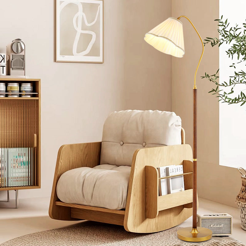Skirt Shape Rotatable Fabric Floor Lamp