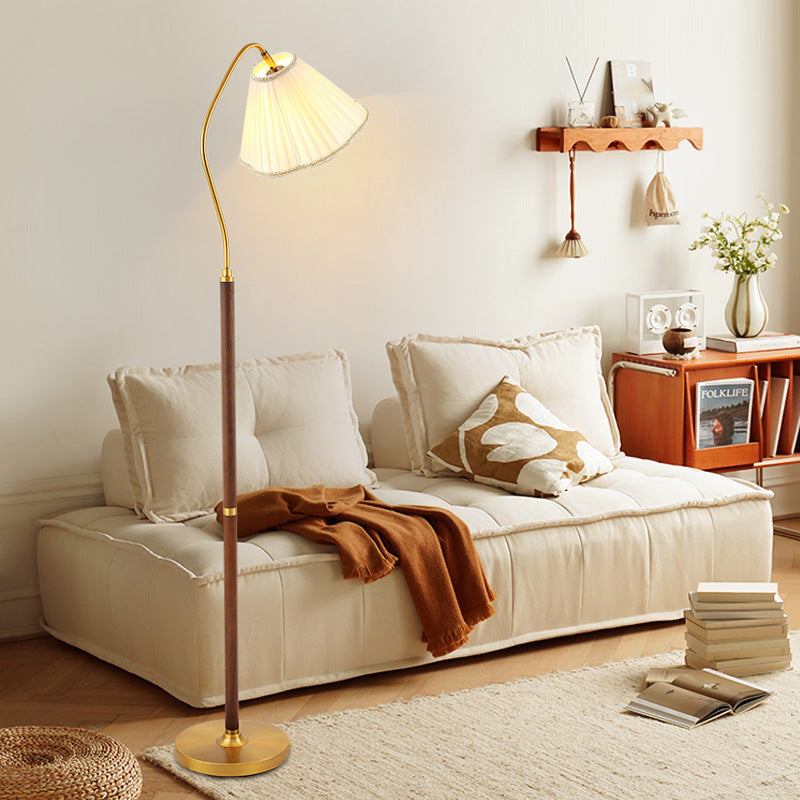 Skirt Shape Rotatable Fabric Floor Lamp