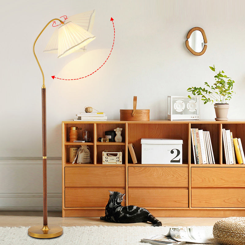 Skirt Shape Rotatable Fabric Floor Lamp