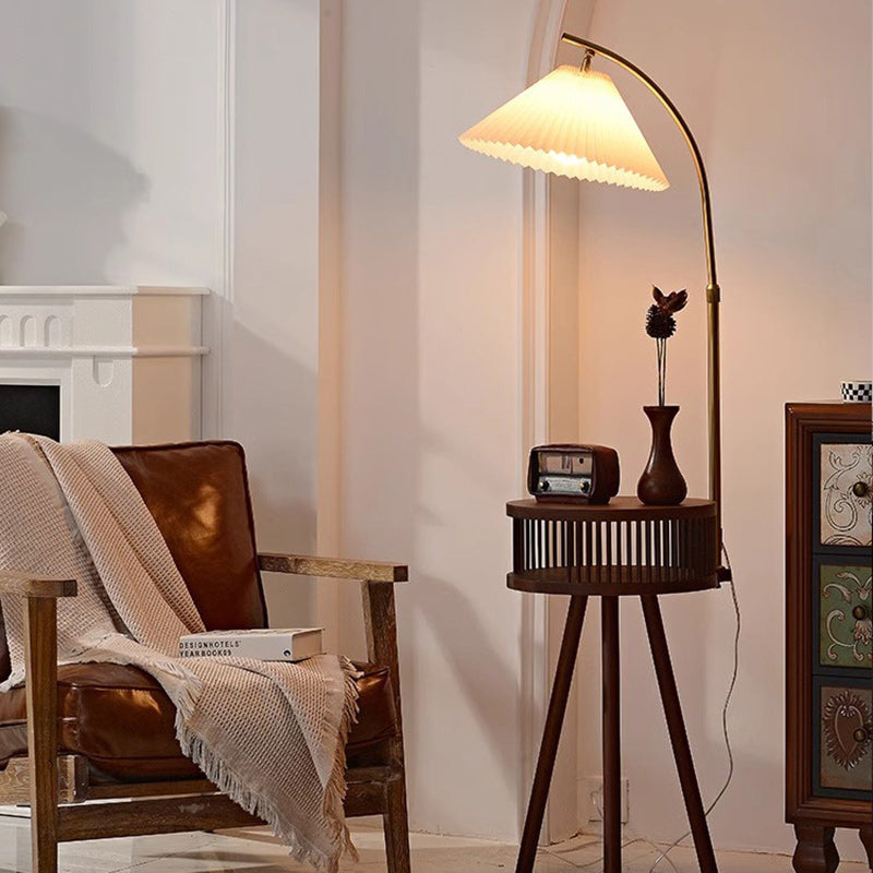 Solid Wood Table Umbrella Floor Lamp