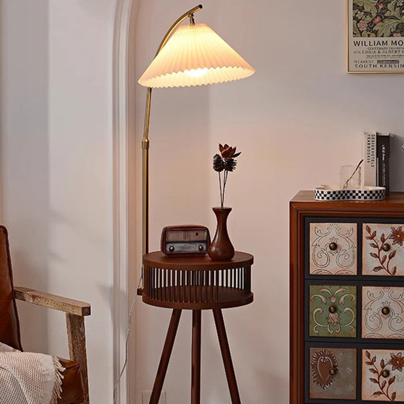 Solid Wood Table Umbrella Floor Lamp