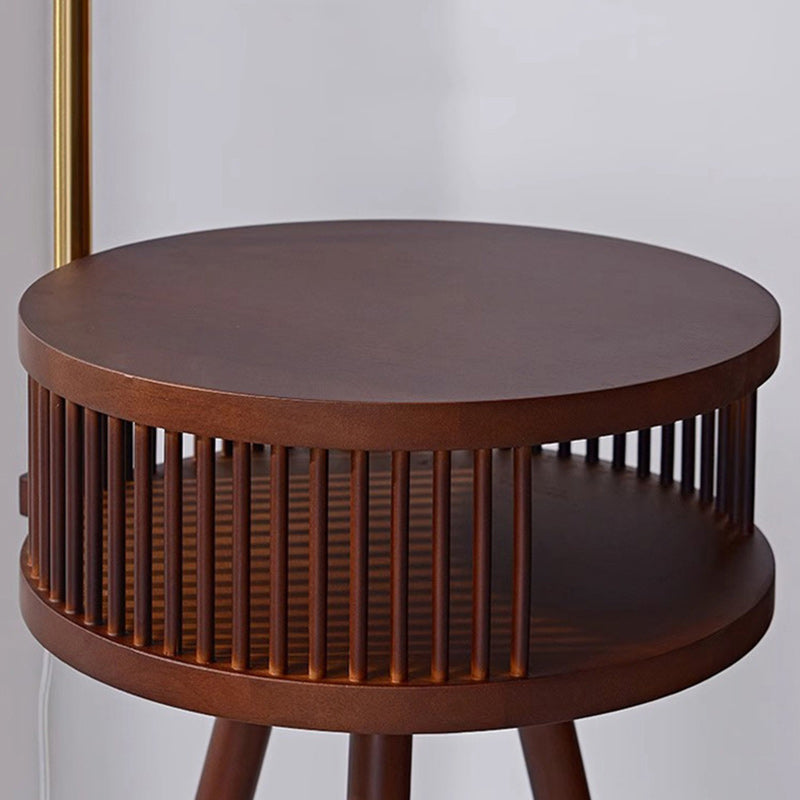 Solid Wood Table Umbrella Floor Lamp