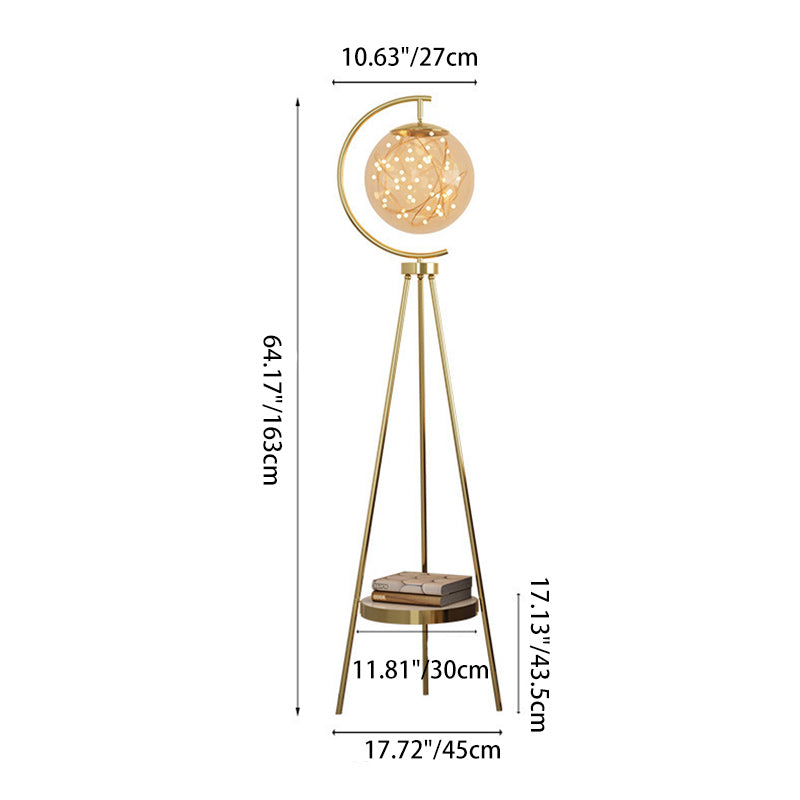 Round Orb Baby's Breath Floor Lamp