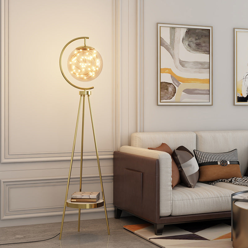 Round Orb Baby's Breath Floor Lamp