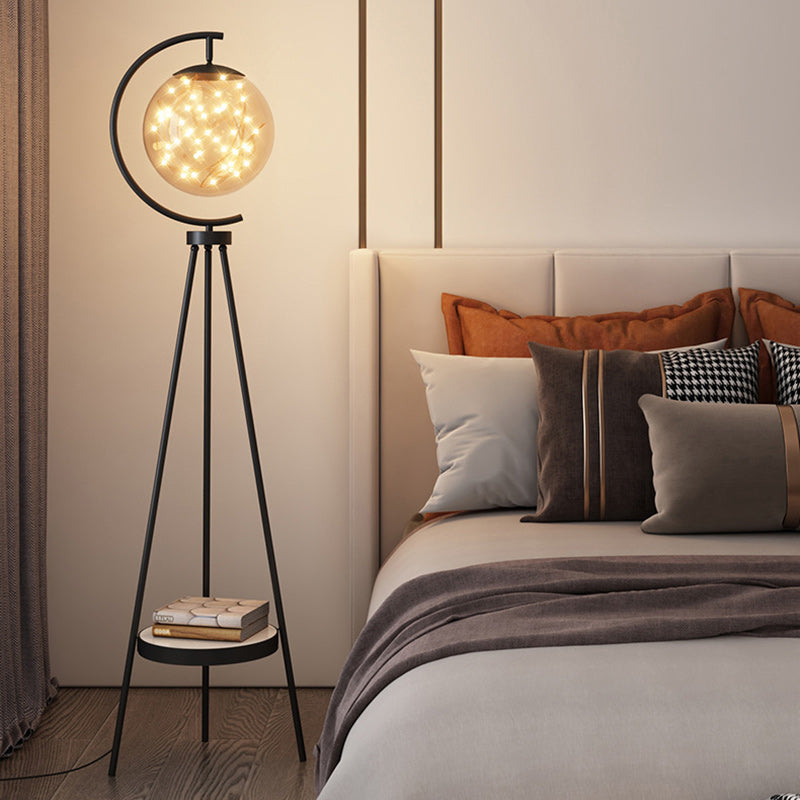 Round Orb Baby's Breath Floor Lamp