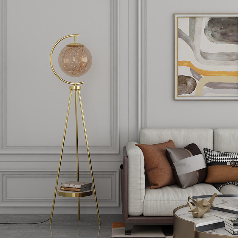 Round Orb Baby's Breath Floor Lamp