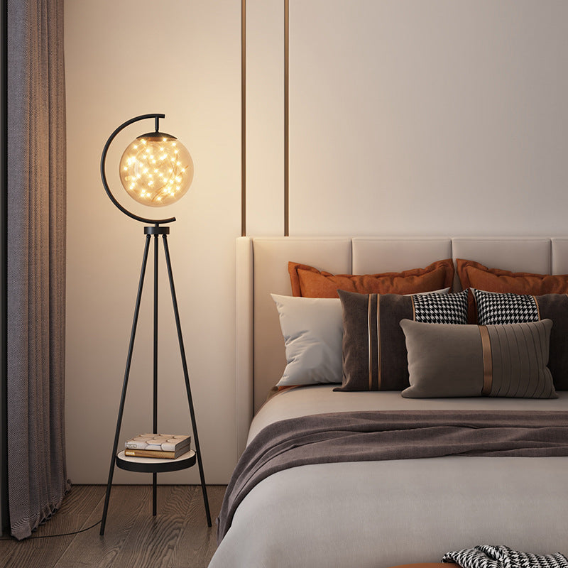 Round Orb Baby's Breath Floor Lamp