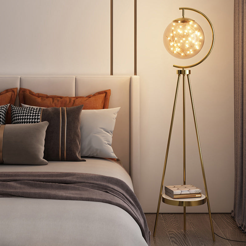 Round Orb Baby's Breath Floor Lamp