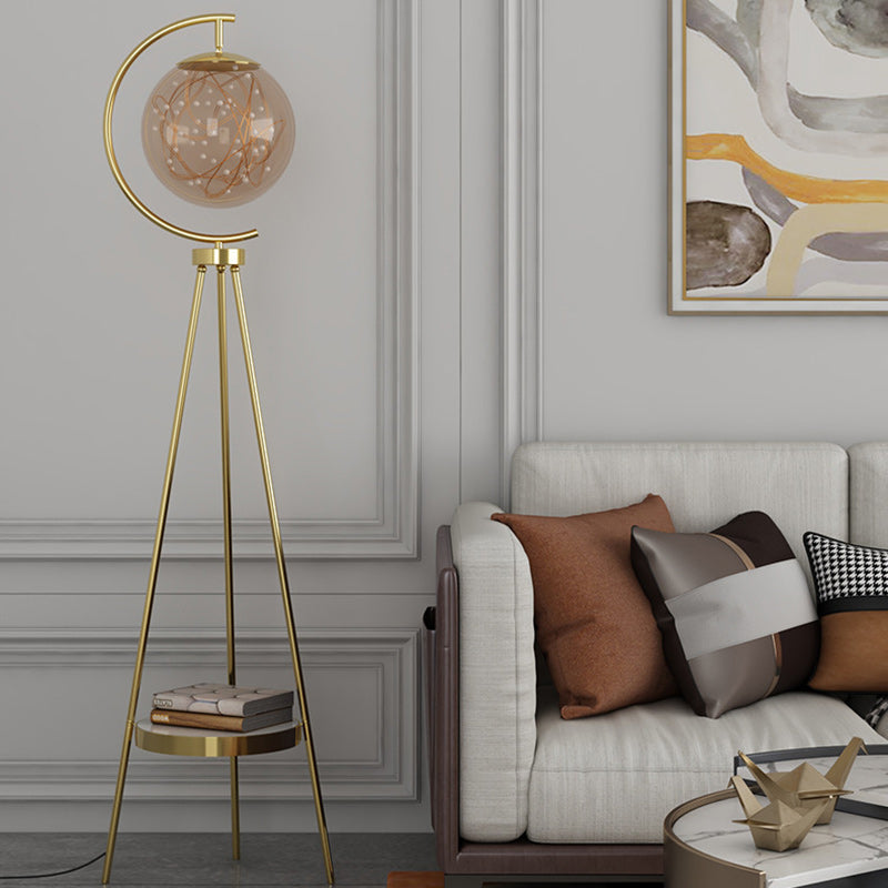 Round Orb Baby's Breath Floor Lamp