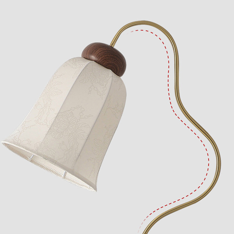 Curve Metal Fabric Lampshade Floor Lamp