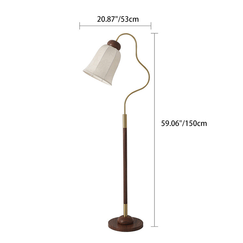 Curve Metal Fabric Lampshade Floor Lamp