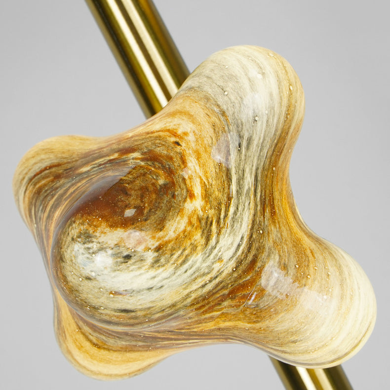 Starfish Glass Lampshade Iron 3-Light Floor Lamp