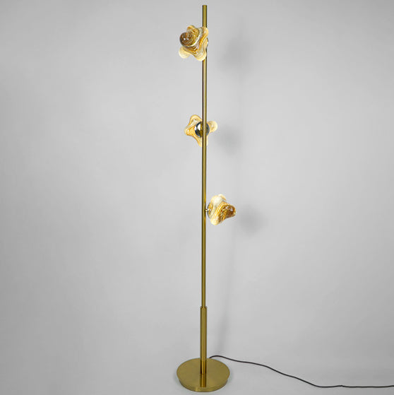 Starfish Glass Lampshade Iron 3-Light Floor Lamp