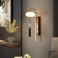 Oval Lantern Copper Walnut Wall Lamp