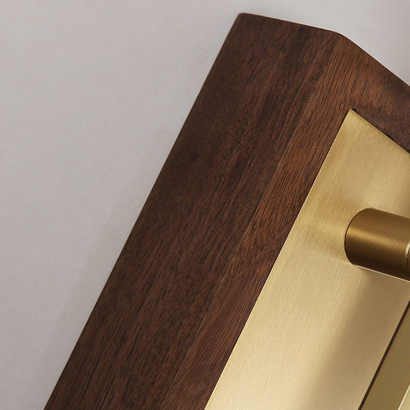 Oval Lantern Copper Walnut Wall Lamp