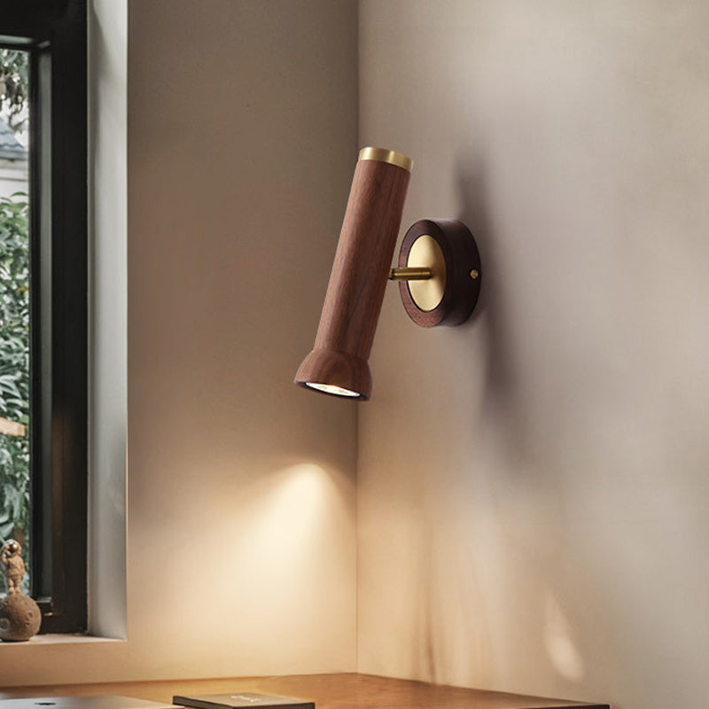 Cylindrical Flashlight Shape Copper Wall Lamp