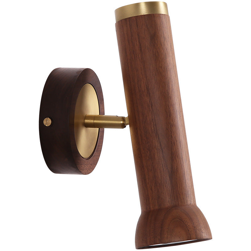 Cylindrical Flashlight Shape Copper Wall Lamp