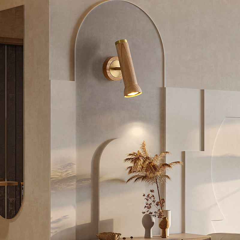 Cylindrical Flashlight Shape Copper Wall Lamp