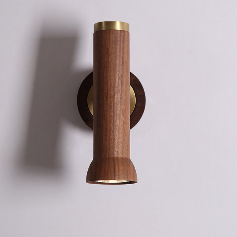 Cylindrical Flashlight Shape Copper Wall Lamp