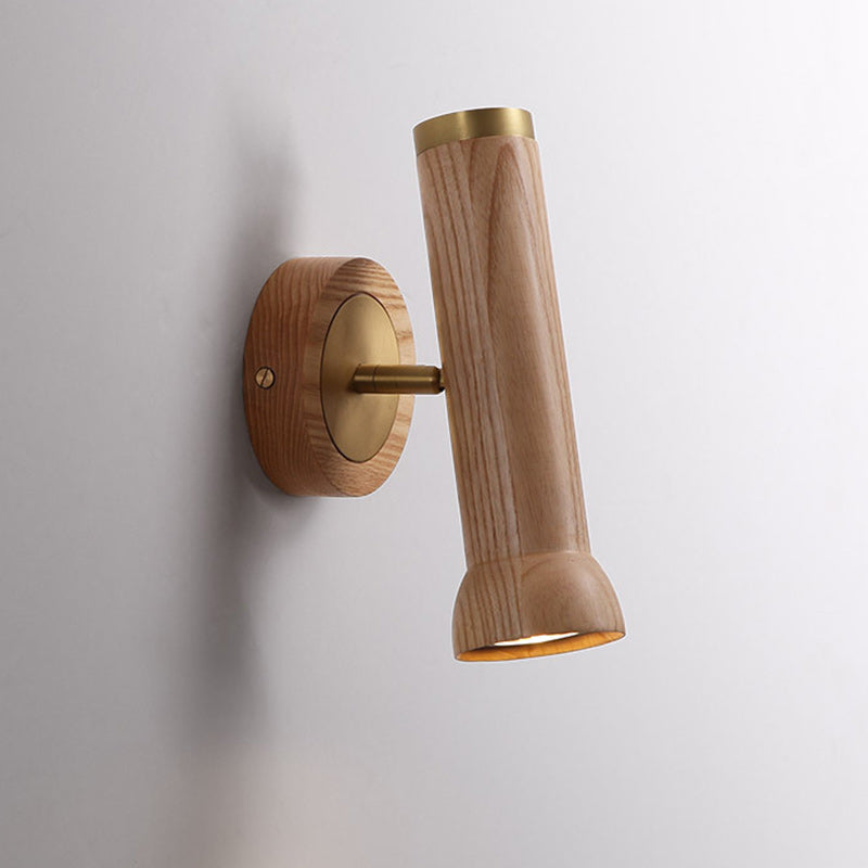 Cylindrical Flashlight Shape Copper Wall Lamp