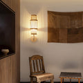 Cylindrical Bamboo Lampshade Dining Wall Lamp