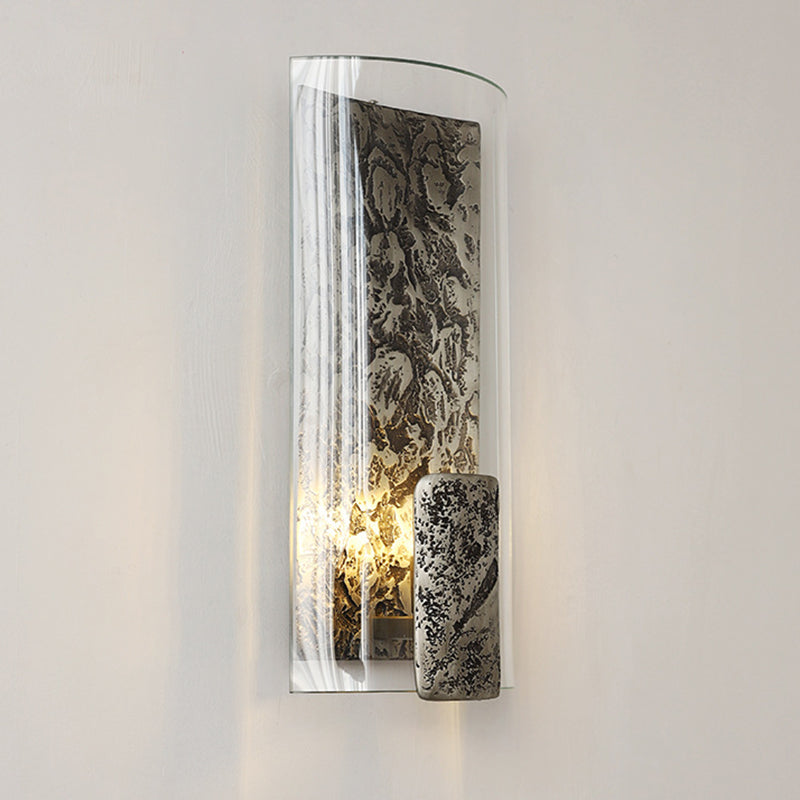 Semicircle Glass Aluminum Living Wall Lamp