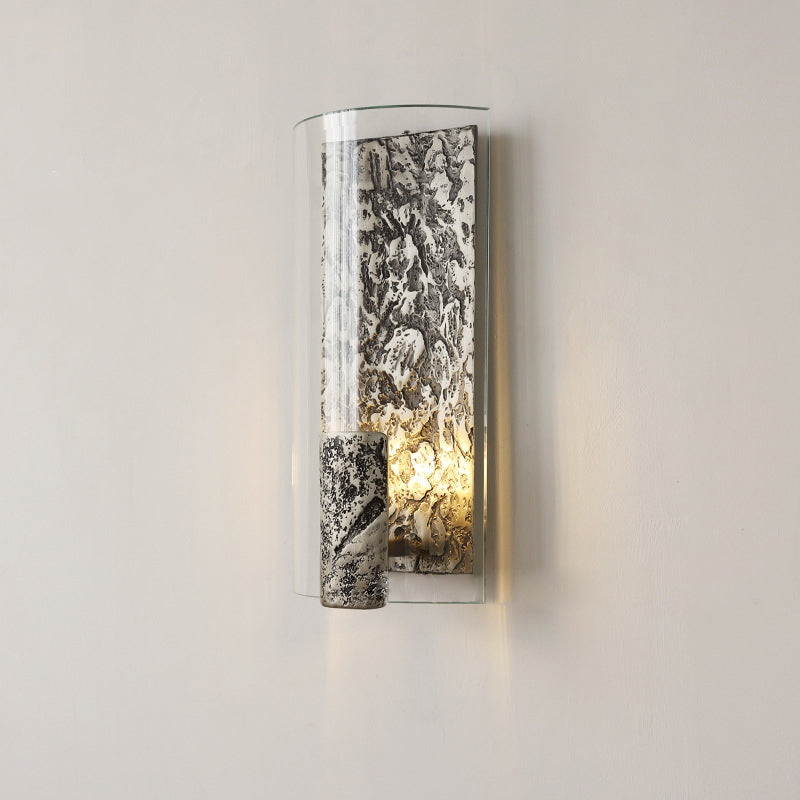 Semicircle Glass Aluminum Living Wall Lamp